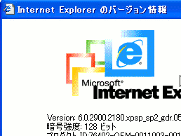 Internet Explorer�̃o�[�W�������