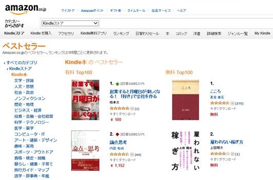 Amazon Kindleランキング1位