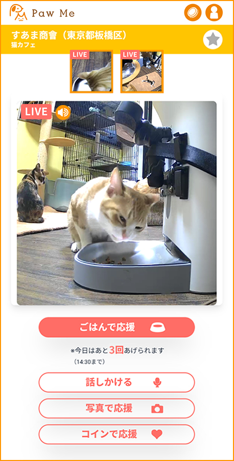 ごはんをあげるなどの機能